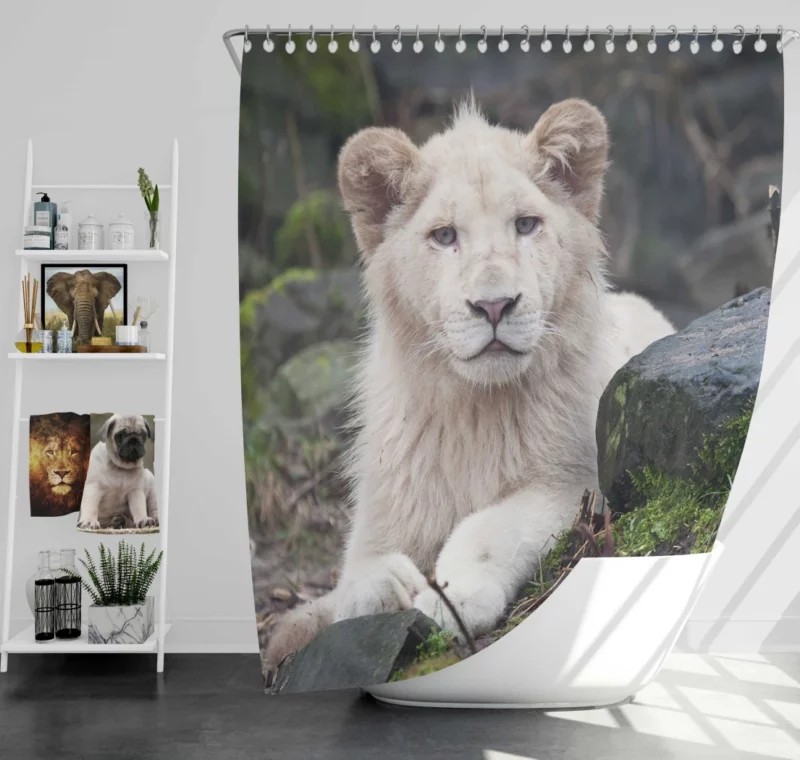 White Lion Majesty Regal Beauty Shower Curtain