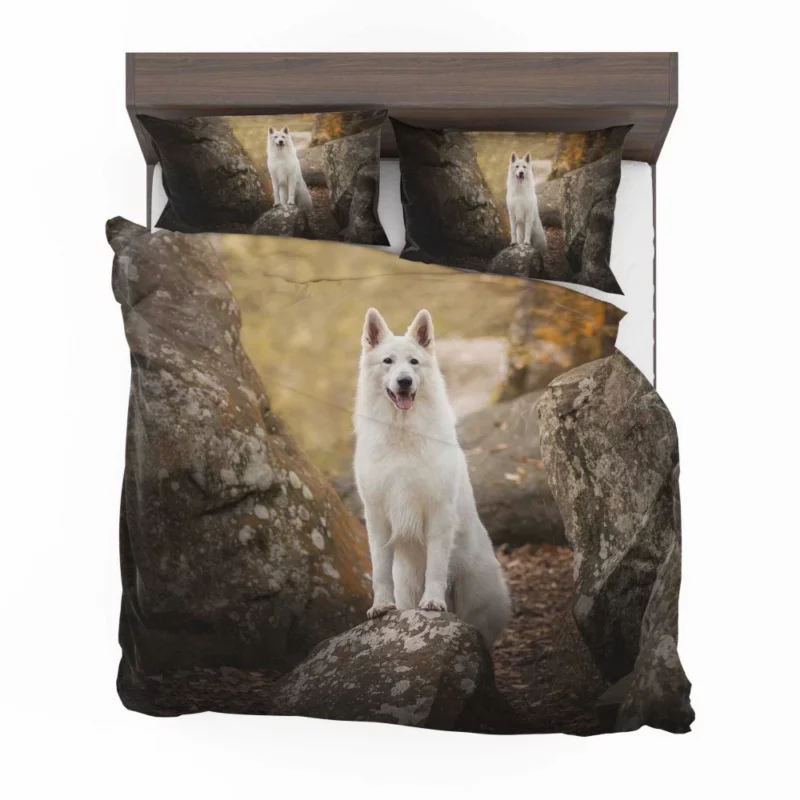 White Shepherd Depth of Field Elegance Bedding Set 1