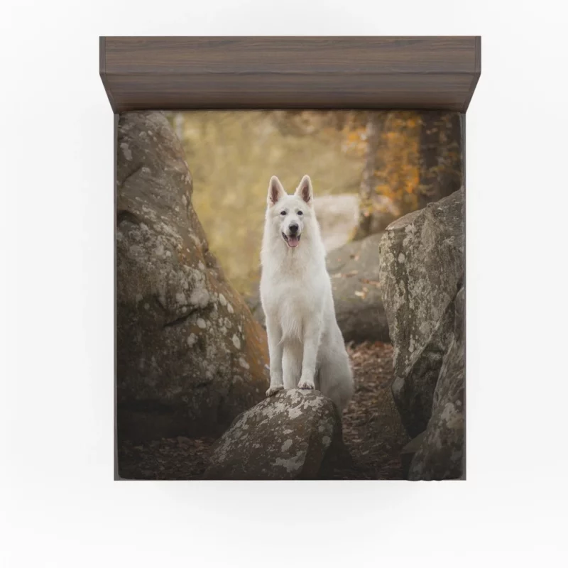 White Shepherd Depth of Field Elegance Fitted Sheet 1