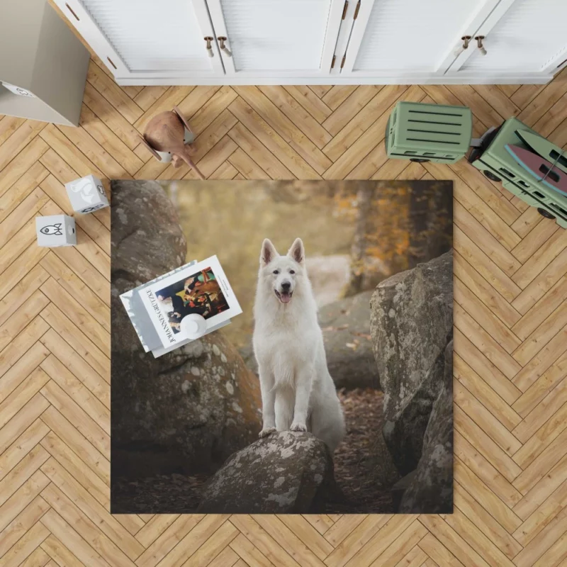 White Shepherd Depth of Field Elegance Rug