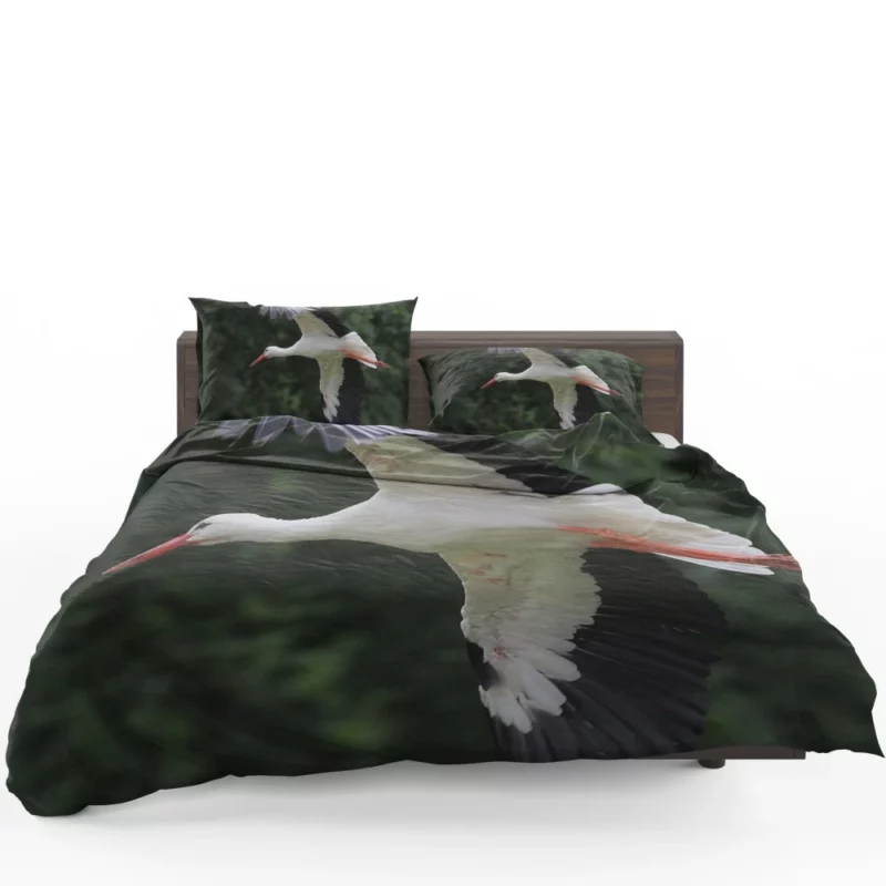 White Stork Airborne Elegance Aerial Majesty Bedding Set