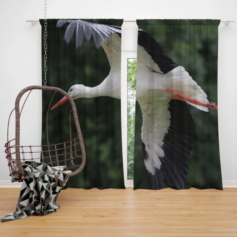 White Stork Airborne Elegance Aerial Majesty Curtain