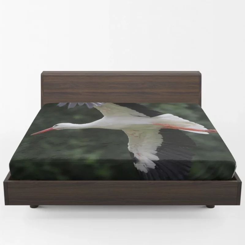 White Stork Airborne Elegance Aerial Majesty Fitted Sheet