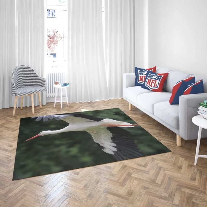 White Stork Airborne Elegance Aerial Majesty Rug 2