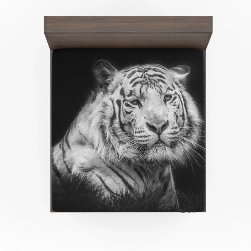 White Tiger Black & White Beauty Fitted Sheet 1