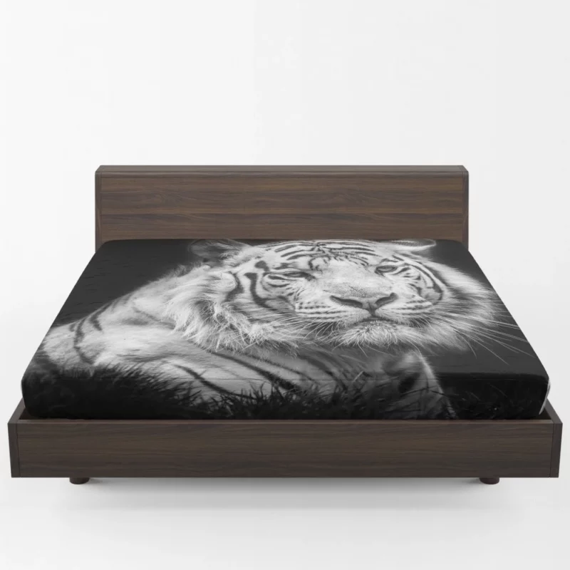 White Tiger Black & White Beauty Fitted Sheet