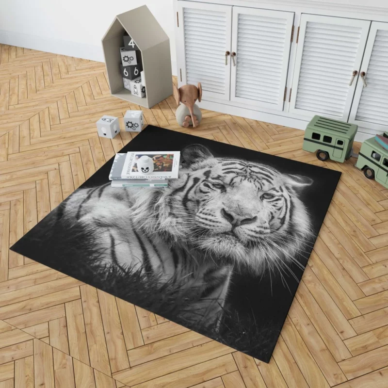 White Tiger Black & White Beauty Rug 1