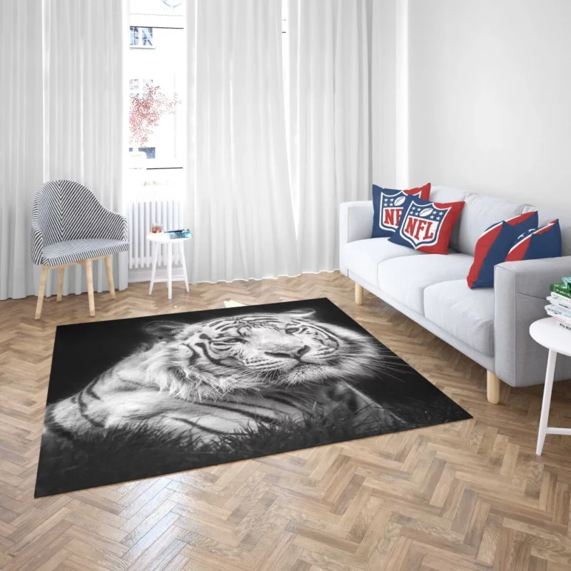 White Tiger Black & White Beauty Rug 2