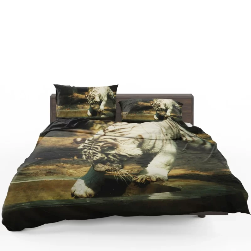 White Tiger Enigmatic Gaze Mystical Majesty Bedding Set