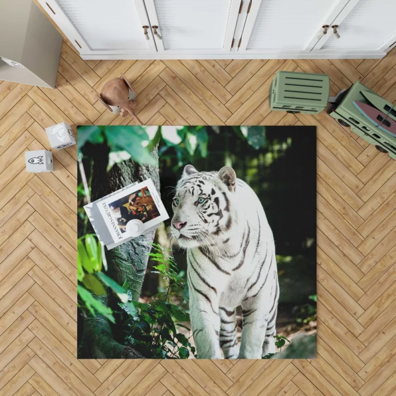 White Tiger Majestic Aura Rug