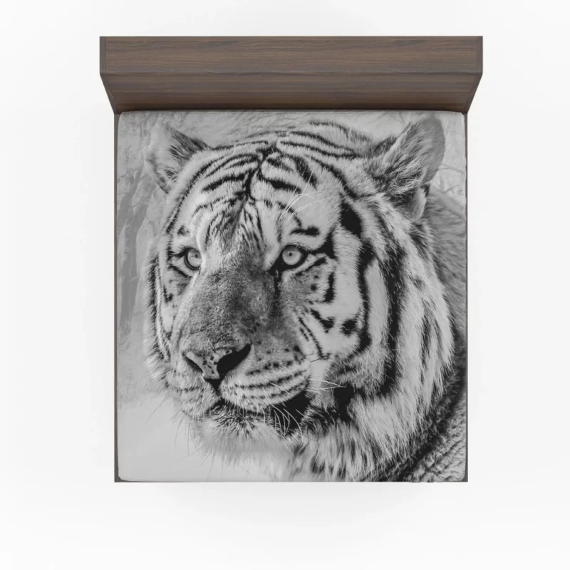 White Tiger Majestic Gaze Fitted Sheet 1