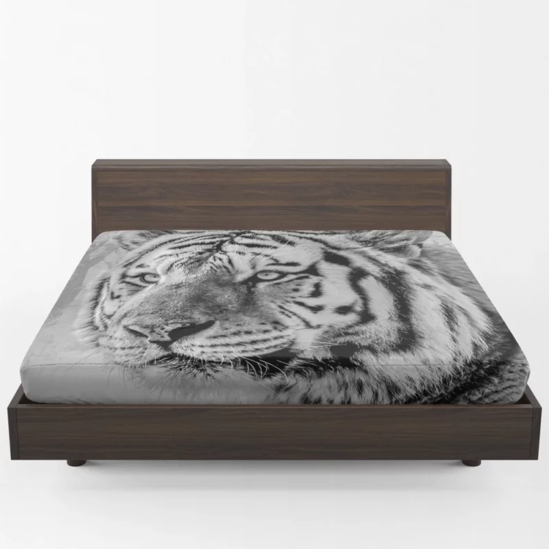 White Tiger Majestic Gaze Fitted Sheet