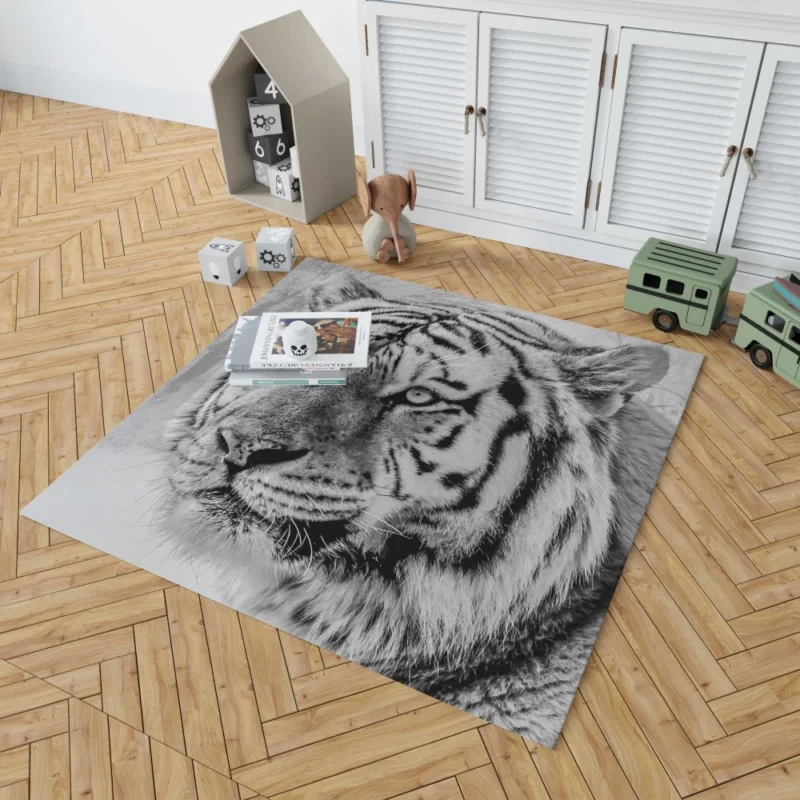 White Tiger Majestic Gaze Rug 1