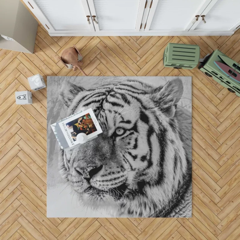 White Tiger Majestic Gaze Rug