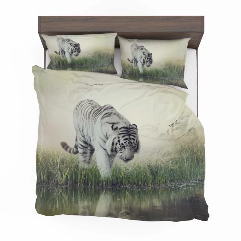 White Tiger Reflective Gaze Regal Majesty Bedding Set 1