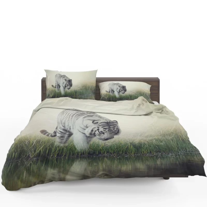 White Tiger Reflective Gaze Regal Majesty Bedding Set