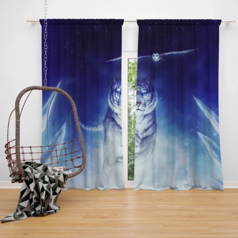 White Tiger and Owl Precursor Artwork Curtain