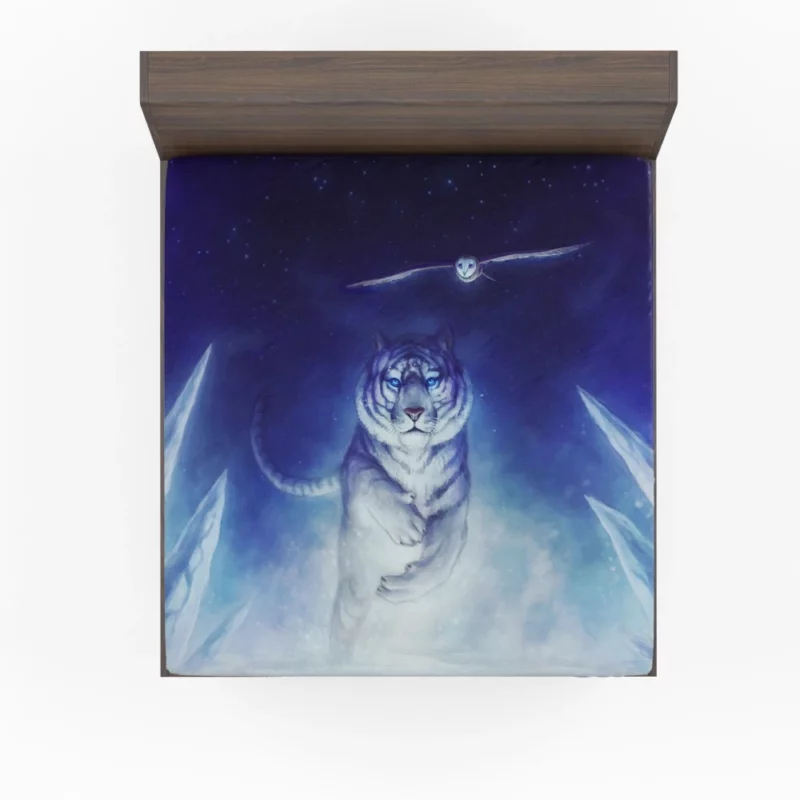 White Tiger and Owl Precursor Artwork Fitted Sheet 1