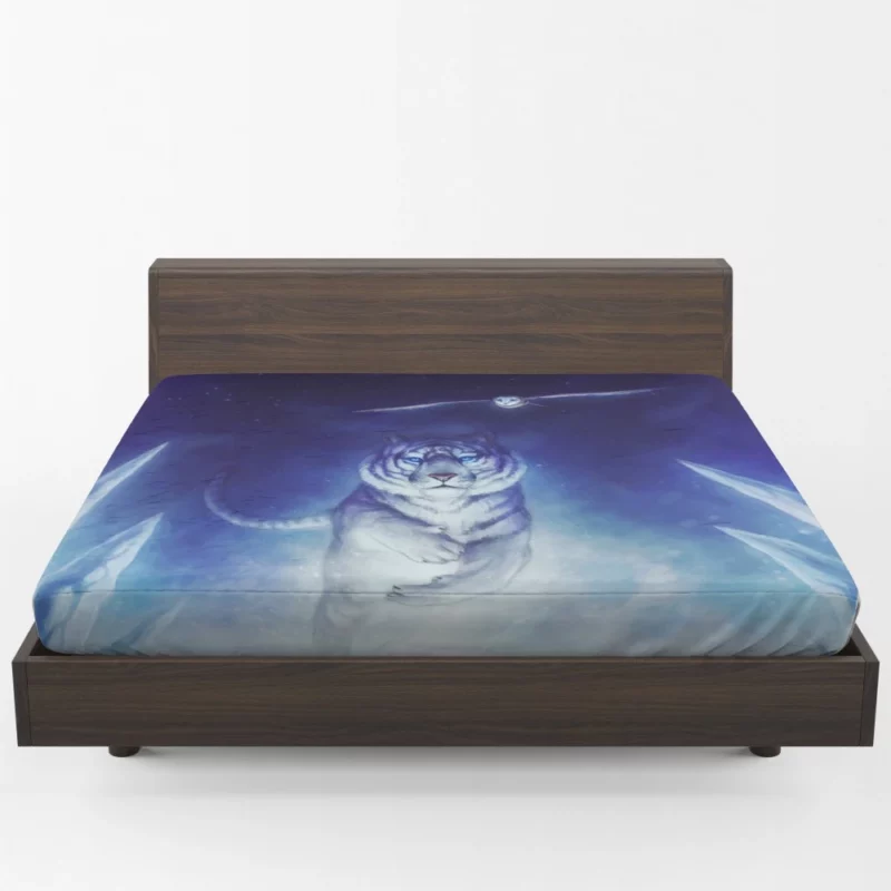 White Tiger and Owl Precursor Artwork Fitted Sheet