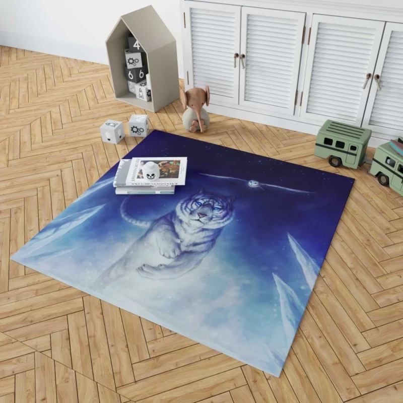 White Tiger and Owl Precursor Artwork Rug 1