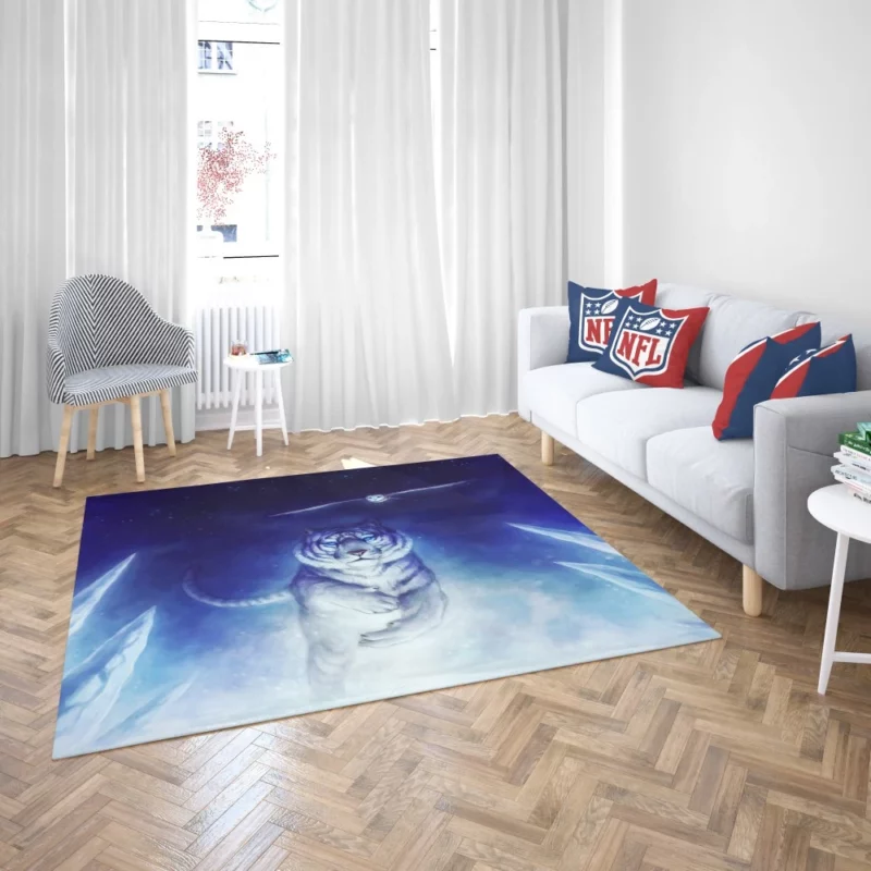 White Tiger and Owl Precursor Artwork Rug 2