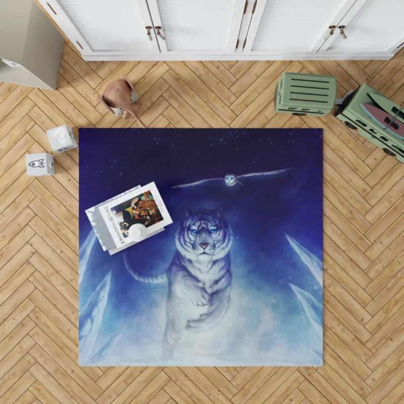 White Tiger and Owl Precursor Artwork Rug