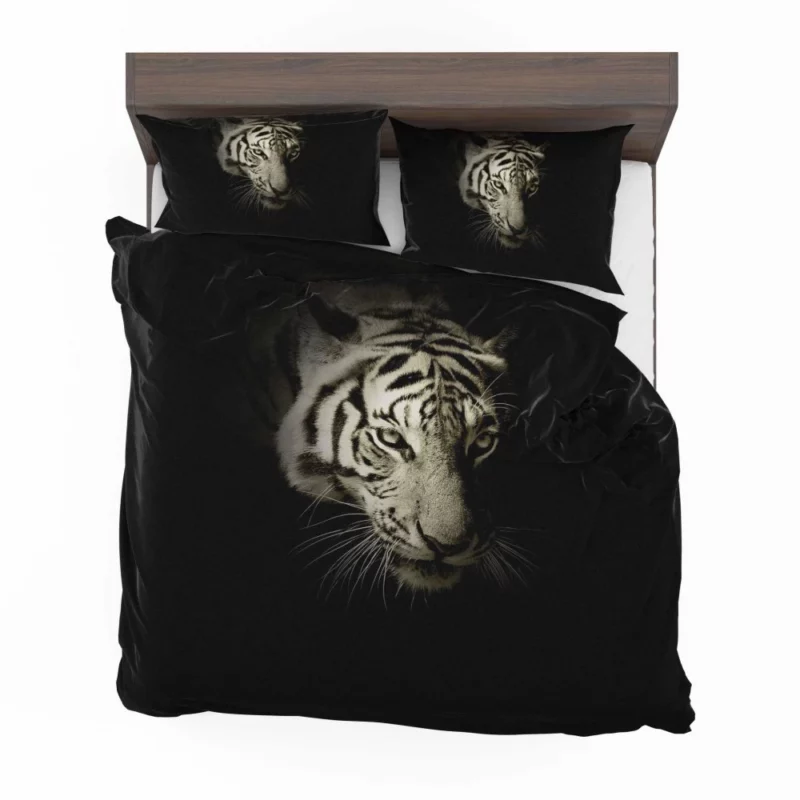 White Tiger in Darkness Mysterious Beauty Bedding Set 1