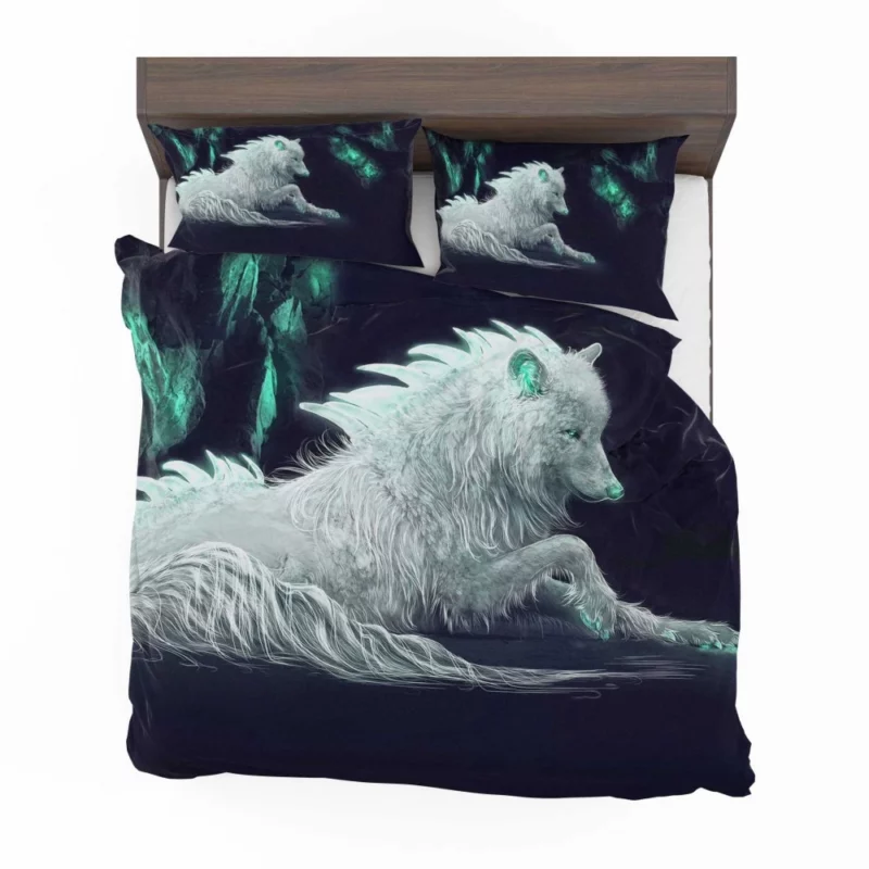 White Wolf in Arctic Fantasy Bedding Set 1