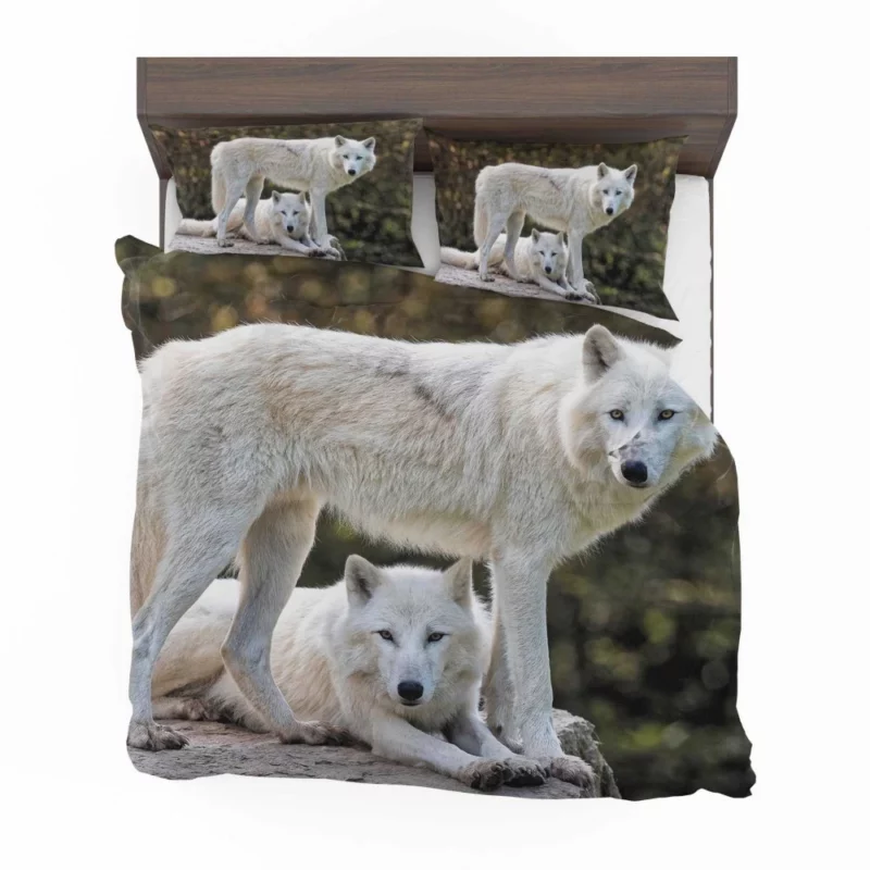 White Wolves Amidst Bokeh Arctic Majesty Bedding Set 1