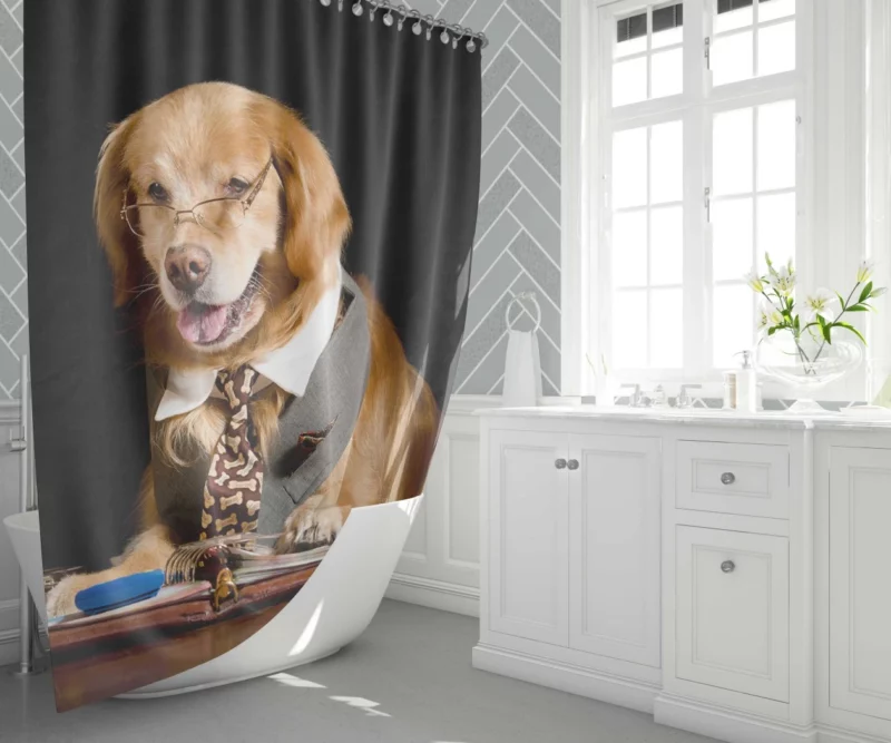 Wholesome Golden Retriever Essence Shower Curtain 1