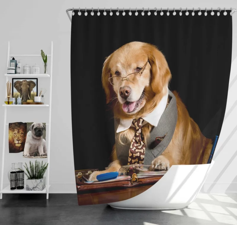 Wholesome Golden Retriever Essence Shower Curtain