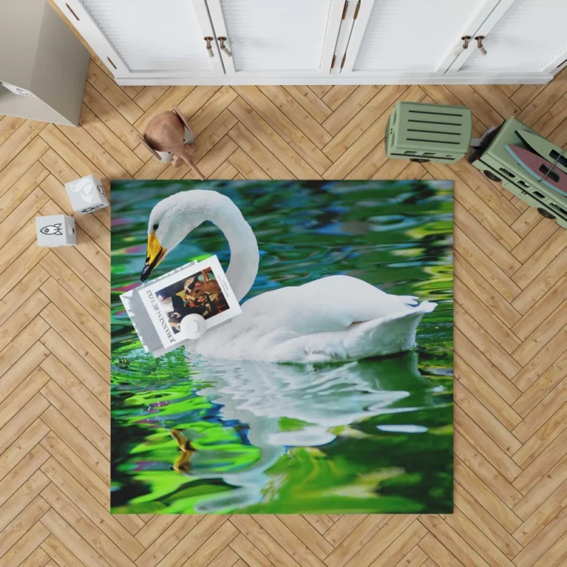 Whooper Swan Reflective Grace Water Beauty Rug