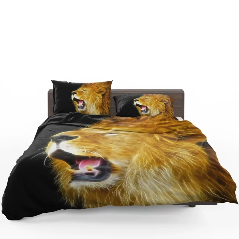 Wild Dominance Lion in Its Habitat Bedding Set