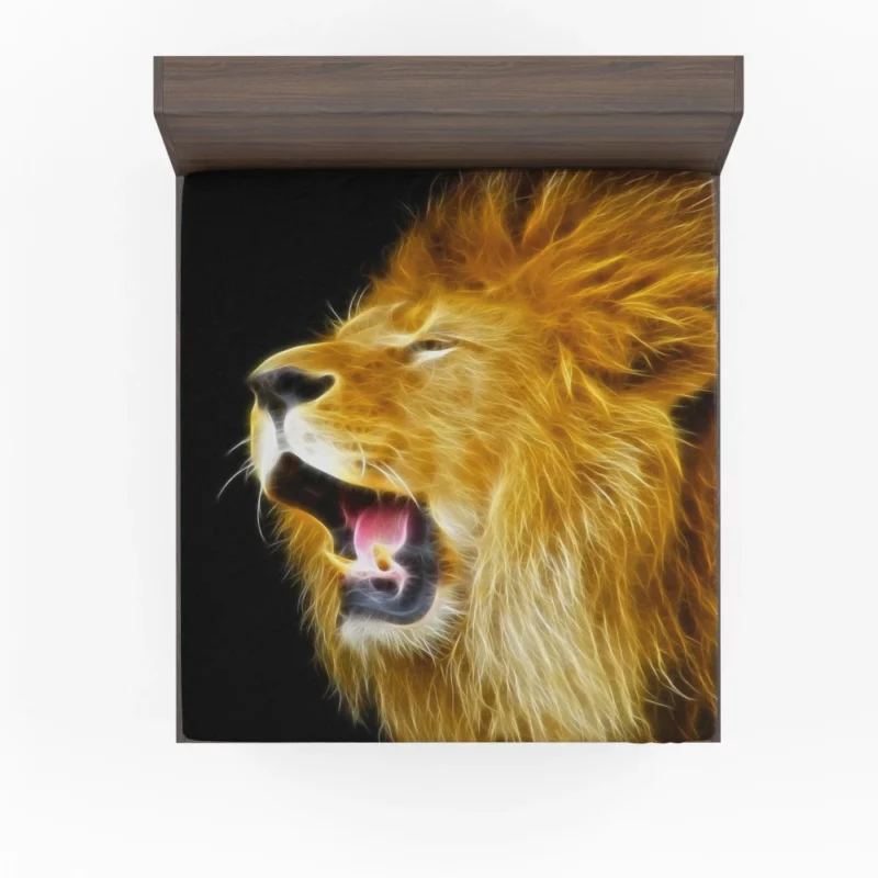 Wild Dominance Lion in Its Habitat Fitted Sheet 1