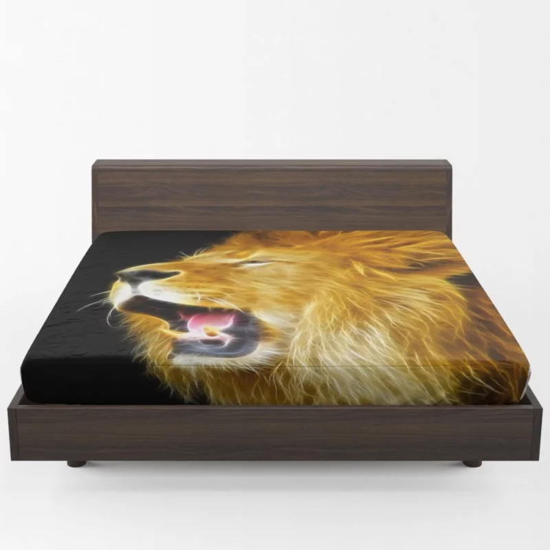 Wild Dominance Lion in Its Habitat Fitted Sheet