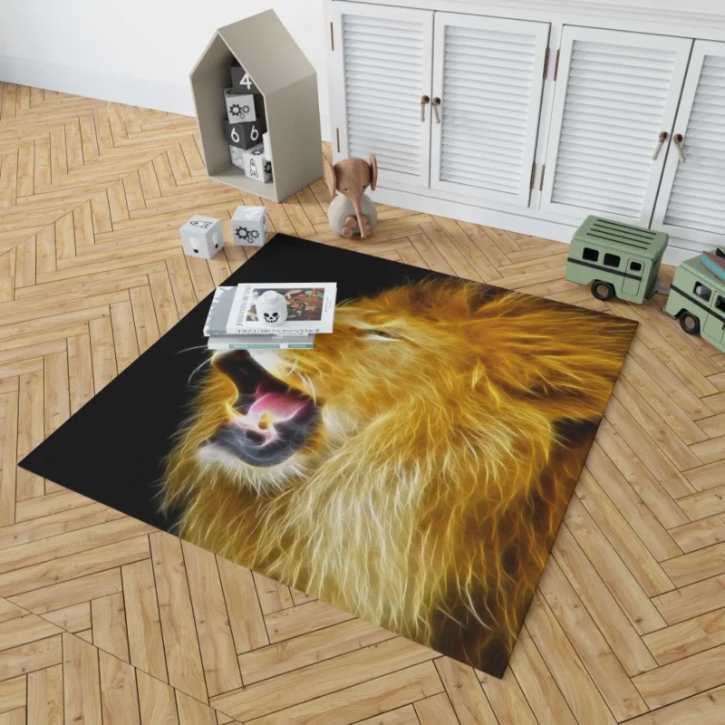 Wild Dominance Lion in Its Habitat Rug 1