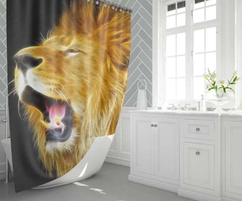 Wild Dominance Lion in Its Habitat Shower Curtain 1