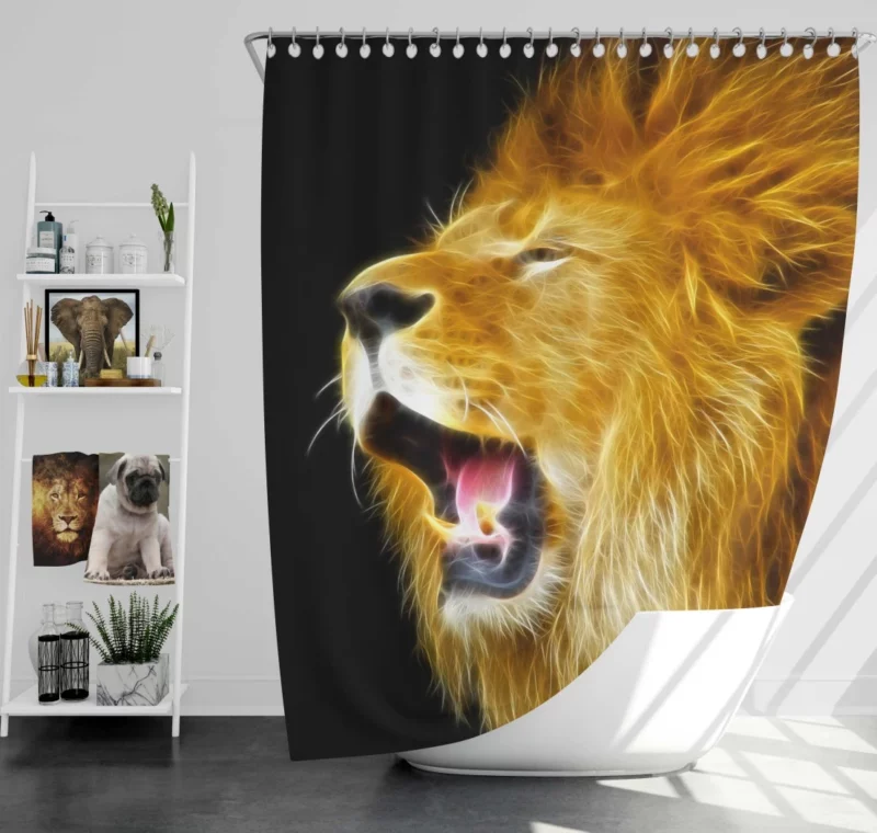 Wild Dominance Lion in Its Habitat Shower Curtain