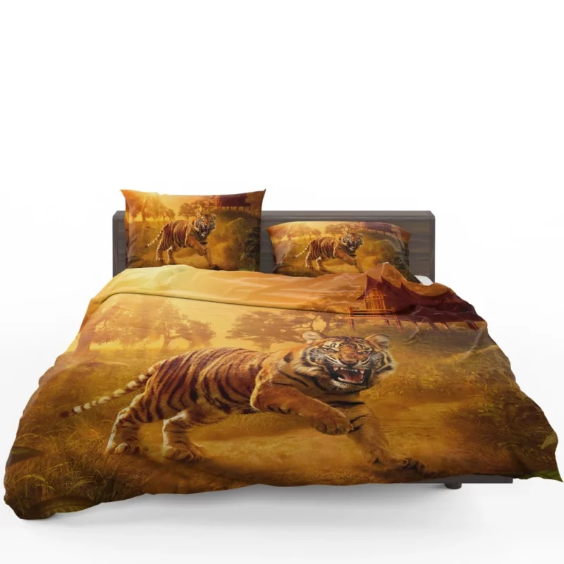 Wild Tiger Angry Roar in the Jungle Bedding Set