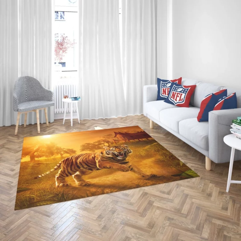 Wild Tiger Angry Roar in the Jungle Rug 2