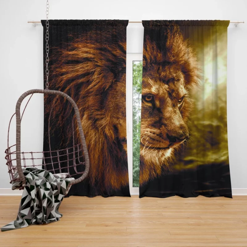 Wilderness Majesty Lion Regal Roar Curtain