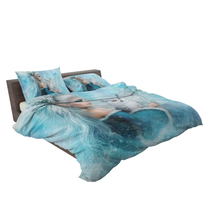 Winter Elf Queen with Snowy Owl Bedding Set 2