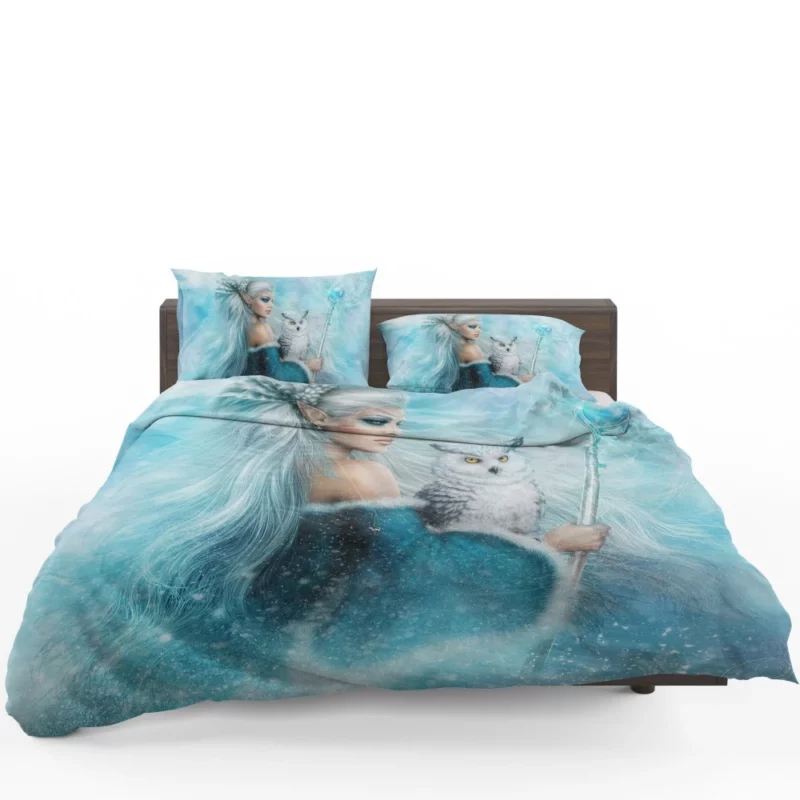 Winter Elf Queen with Snowy Owl Bedding Set