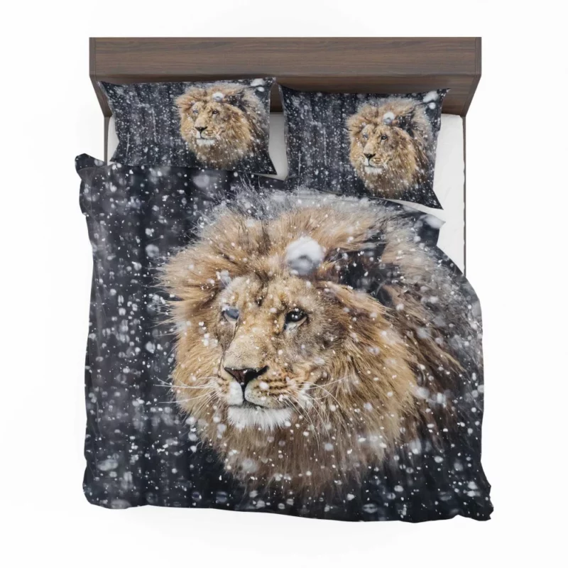 Winter Lion Majestic Portrait Regal Beauty Bedding Set 1