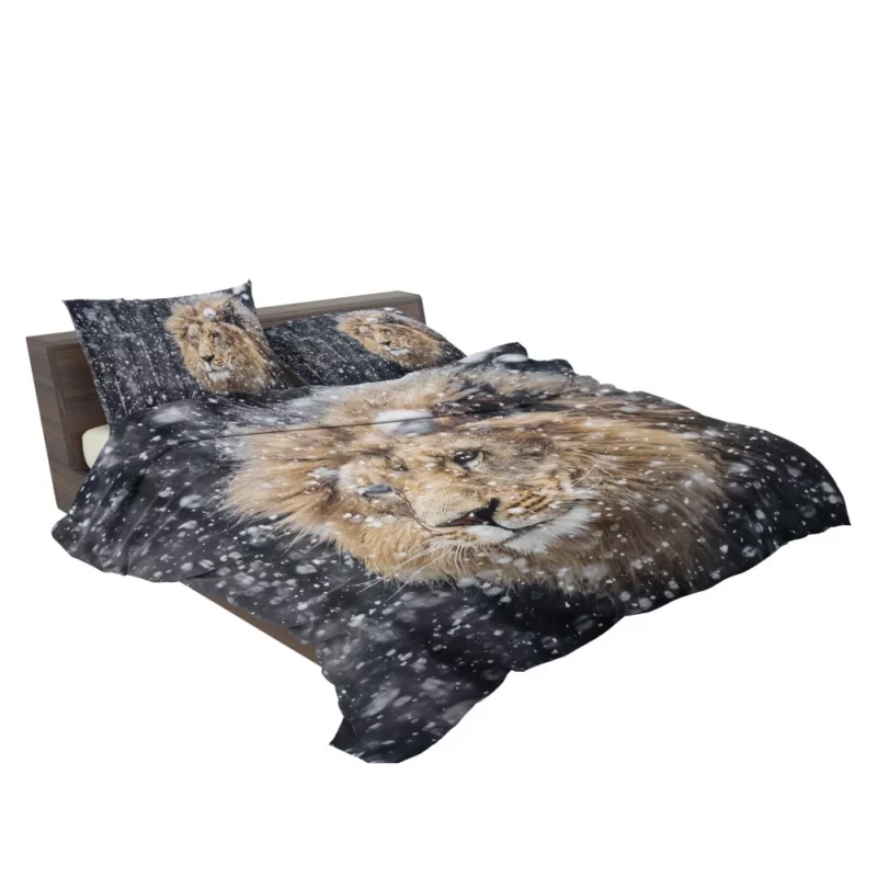 Winter Lion Majestic Portrait Regal Beauty Bedding Set 2