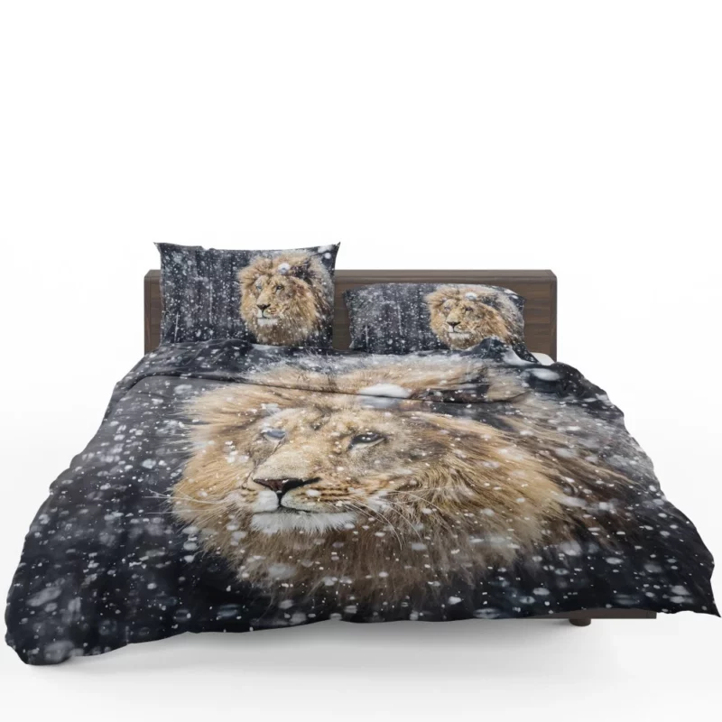 Winter Lion Majestic Portrait Regal Beauty Bedding Set