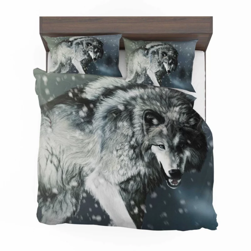 Winter Wolf Elegance Majestic Wilderness Bedding Set 1