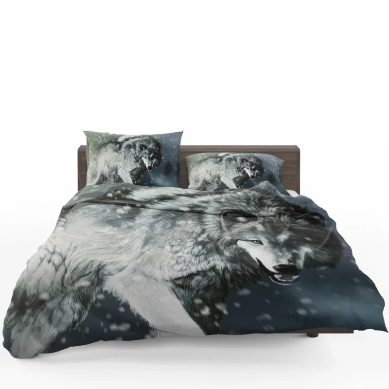 Winter Wolf Elegance Majestic Wilderness Bedding Set