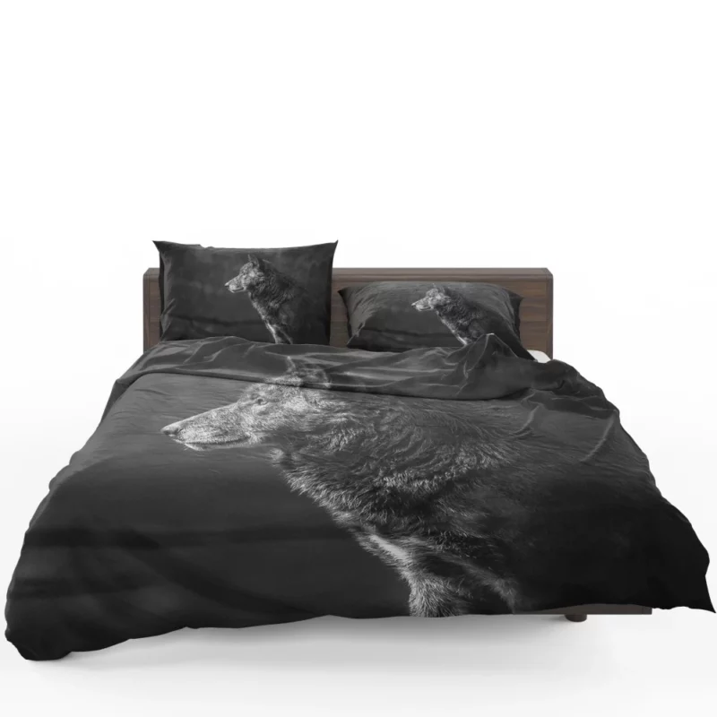 Wolf Black & White Muzzle Fierce Charm Bedding Set