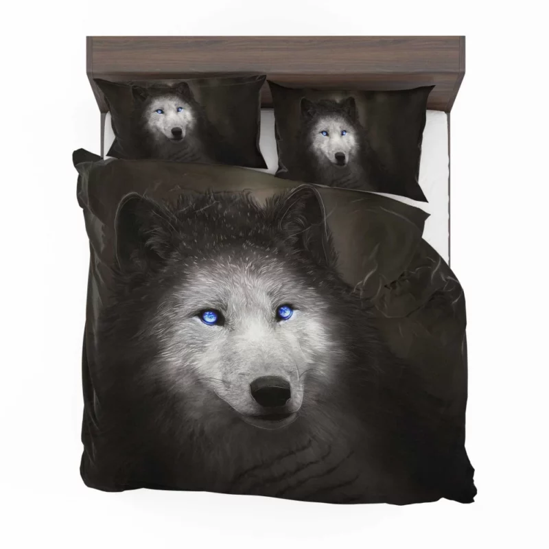 Wolf Blue Eyes Enchanting Mystique Bedding Set 1